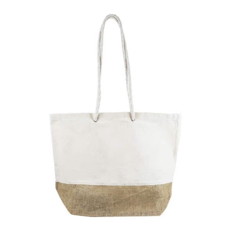 Jute And Cotton Beach Bag